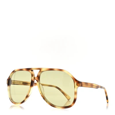 Aviator Sunglasses GG1042S Havana Gold Green | FASHIONPHILE (US)