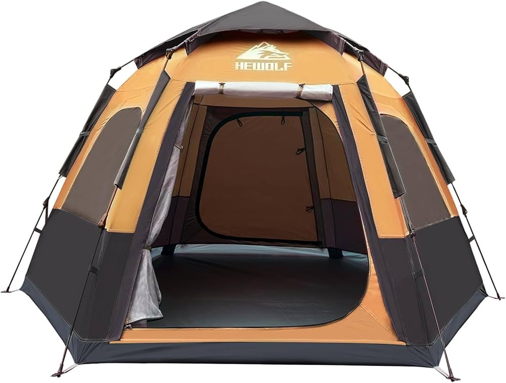 Hewolf 2/3/4 Person Camping Tent - Instant Pop Up Waterproof 2 Doors Tent with Easy Setup | 3-Sea... | Amazon (US)