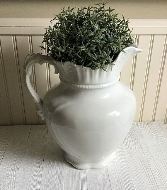 Large White Ironstone Pitcher Alfred Meakin English Wash Jug | Etsy | Etsy (US)