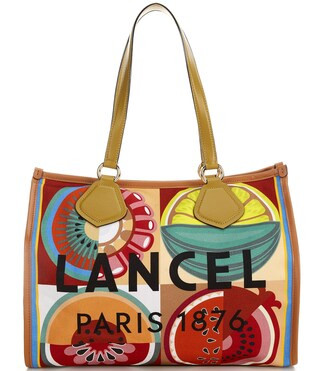 Large Fruit Raffia Canvas Zip Tote Bag | Dillard's