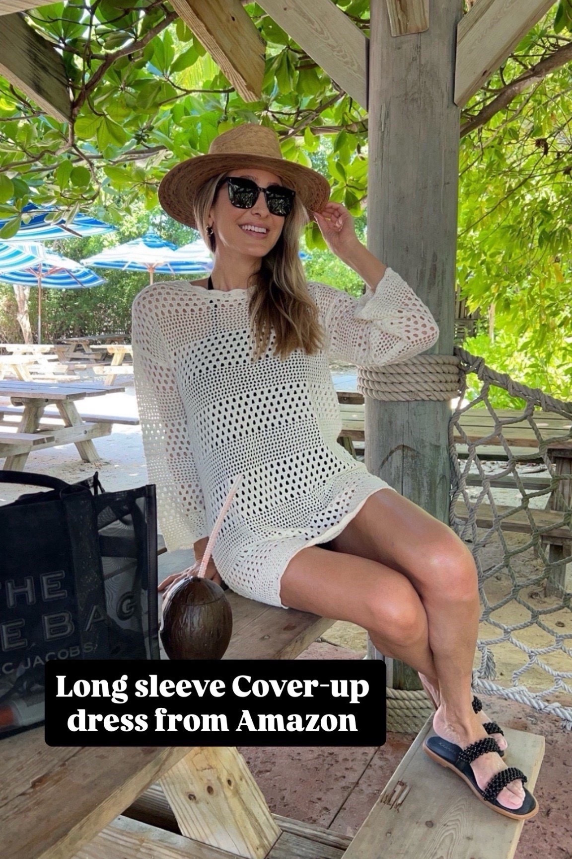 Long sleeve cover up dress from Amazon. Fits true to size and I’m wearing size small 
Vacation outfits 
Spring outfits 
Resort wear 



#LTKU #LTKootd #LTKSwim
