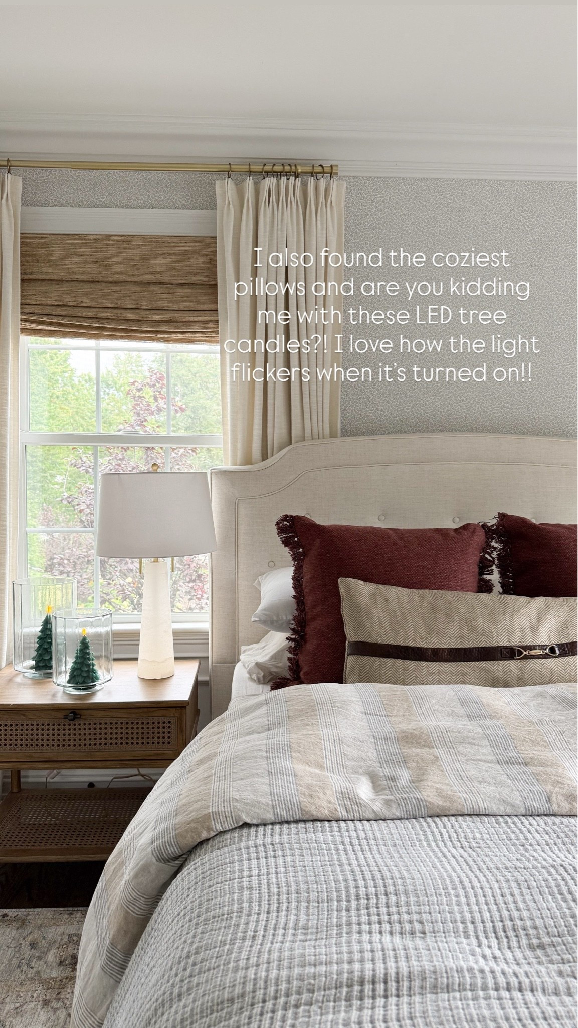 Adding a few festive touches to our guest bedroom to get it holiday ready! I found the prettiest real-touch Norfolk pine stems and lit tree branches, cozy throw pillows, LED tree candles (and all of our bedroom furniture) from @Wayfair !

#WayfairPartner #Wayfair #holiday #holidayhome #holidaydecor #bedroominspo

#LTKSaleAlert #LTKHome #LTKSeasonal