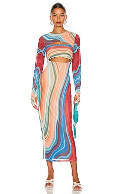 AFRM Matera Dress in Blue Abstract from Revolve.com | Revolve Clothing (Global)