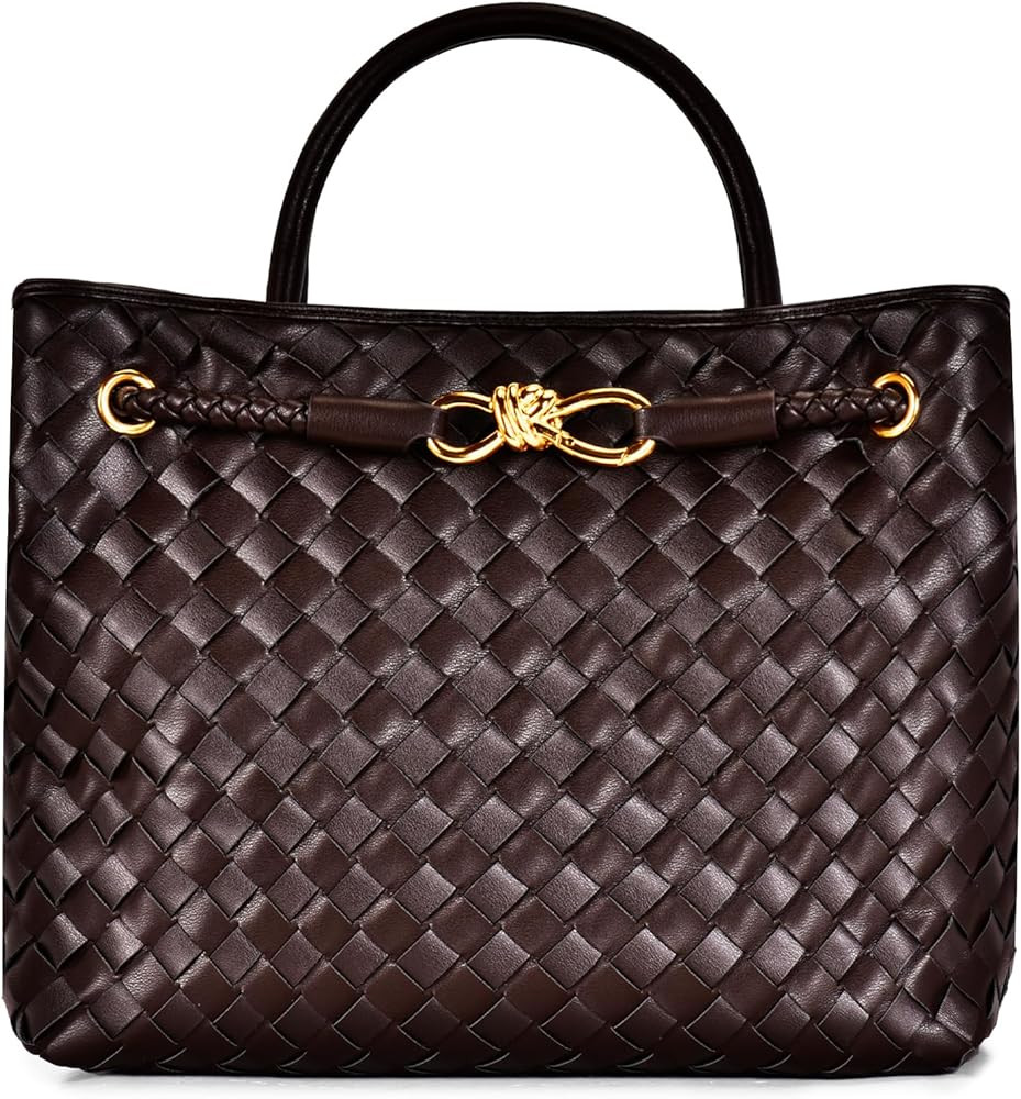 Woven Bag for Women, Small Tote Bag Hobo Bag Crossbody Bags PU Leather Handmade Woven Purses Gift... | Amazon (US)