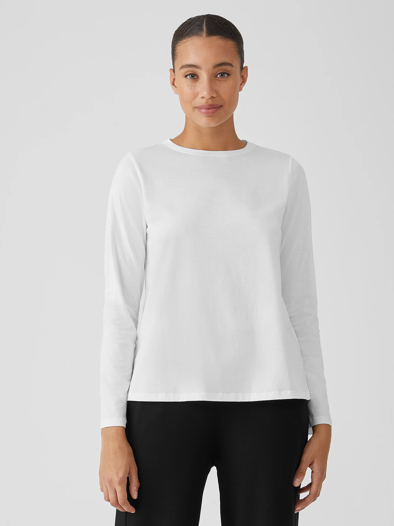 Organic Pima Cotton Jersey Round Neck Top | Eileen Fisher