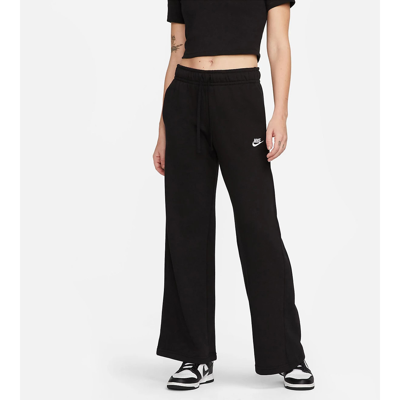Nike Women's Sportswear Club Fleece Mid-Rise Wide-Leg Sweatpants | Academy Sports + Outdoors