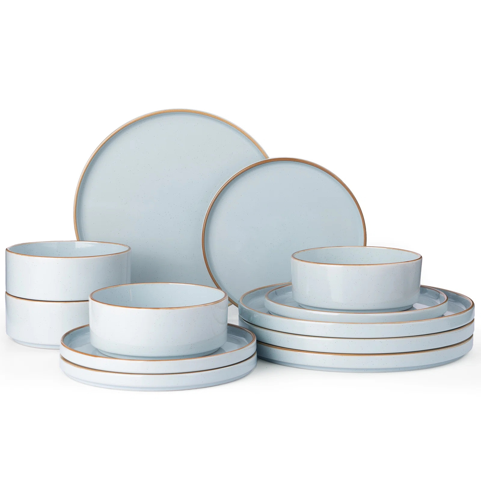 Nebula Plates And Bowls Sets, 12 Piece Dinnerware Sets | Wayfair North America