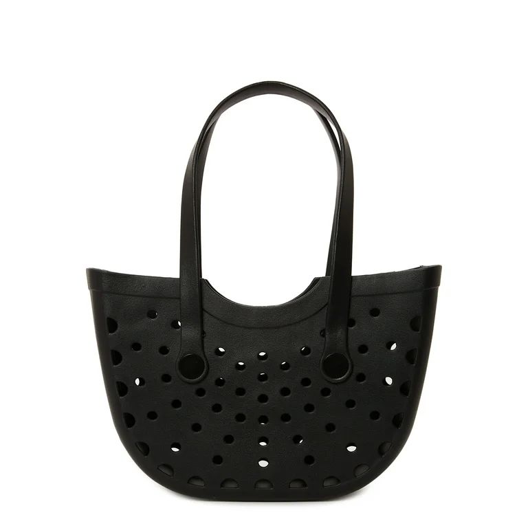 Time and Tru Women’s Molded Tote Bag Black | Walmart (US)