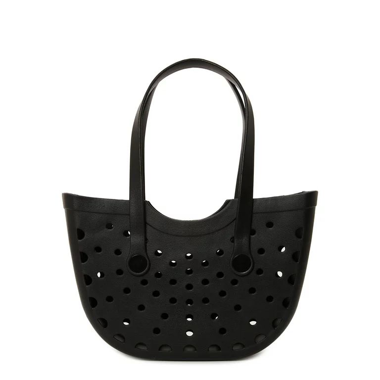 Time and Tru Women’s Molded Tote Bag Black | Walmart (US)