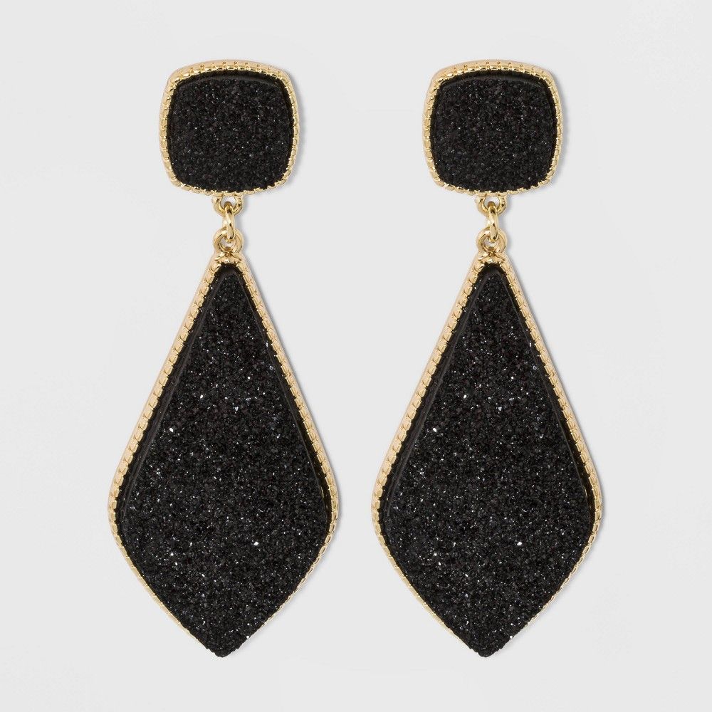 SUGARFIX by BaubleBar Glamorous Druzy Drop Earrings - Black, Women's, Size: Small | Target