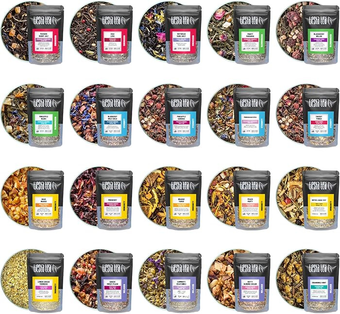 Tiesta Tea - Discovery Sampler Dry Flight Set, Loose Leaf, High to No Caffeine, Hot & Iced Up to ... | Amazon (US)