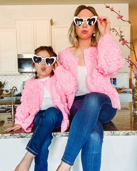Valentine’s Day outfits 

Sweaters true to size - if you’re tall I’d size up for sleeve length 

Valentine’s Day 
Matching outfits 
Sweater 
Pink sweater 
Cardigan sweater 

#ltksalealert

#LTKfamily #LTKSeasonal #LTKkids
