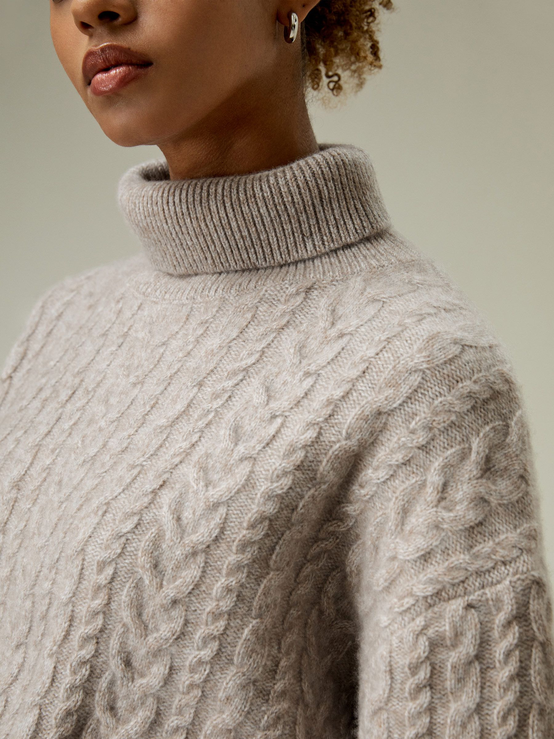 Cashmere Cable Knit Jumper Sweater | LilySilk