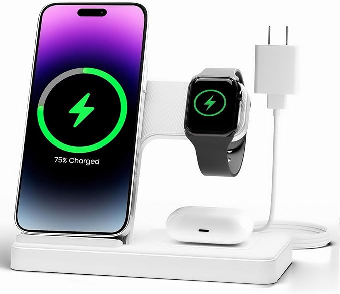 Wireless Charger Charging Station: 3 in 1 Charger Stand Multiple Devices for Apple - iPhone 17 16... | Amazon (US)