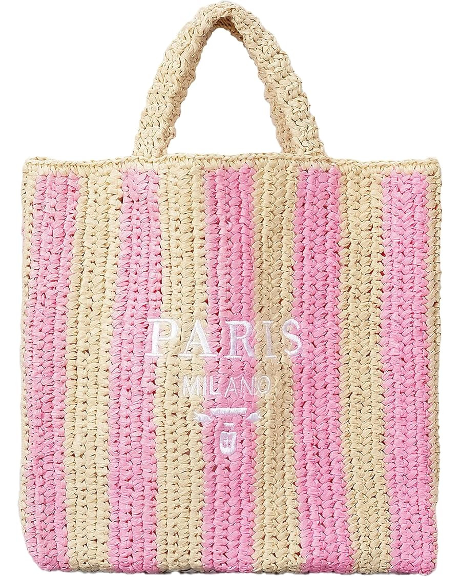 Straw Beach Bag for Women Summer Woven Tote Bag Packable Straw Purses and Handbags for Vacation H... | Amazon (US)