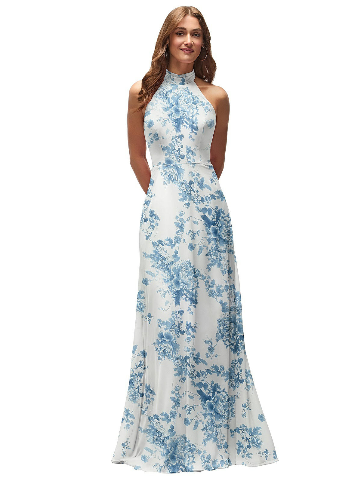High Neck Halter Backless Maxi Dress | The Dessy Group