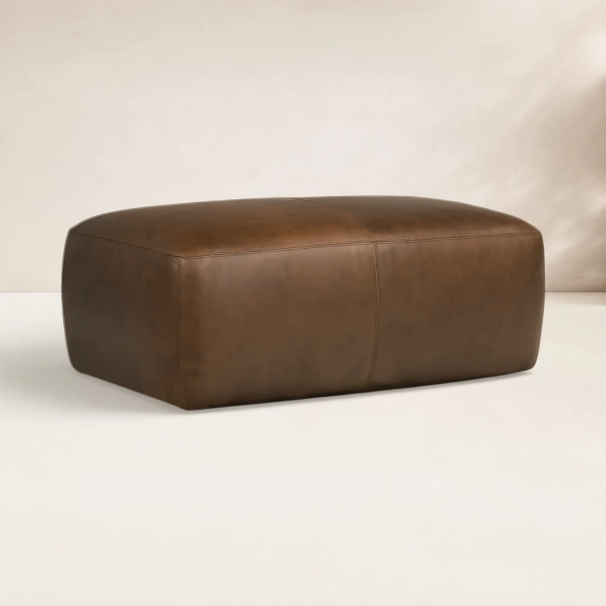 Denver Full-Grain Genuine Italian Leather Ottoman | Wayfair North America