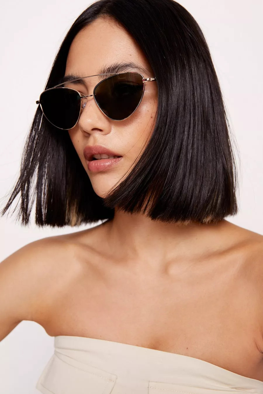 Metal Frame Pointed Aviator Sunglasses | Nasty Gal UK (+IE)