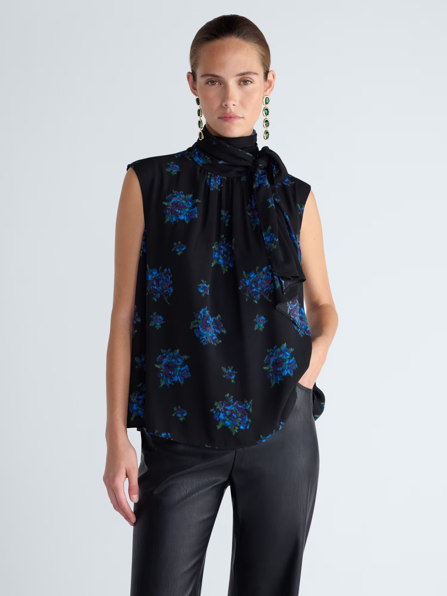 Scoop Women’s Sleeveless Blouse with Tie Back, Sizes XS-XXL | Walmart (US)