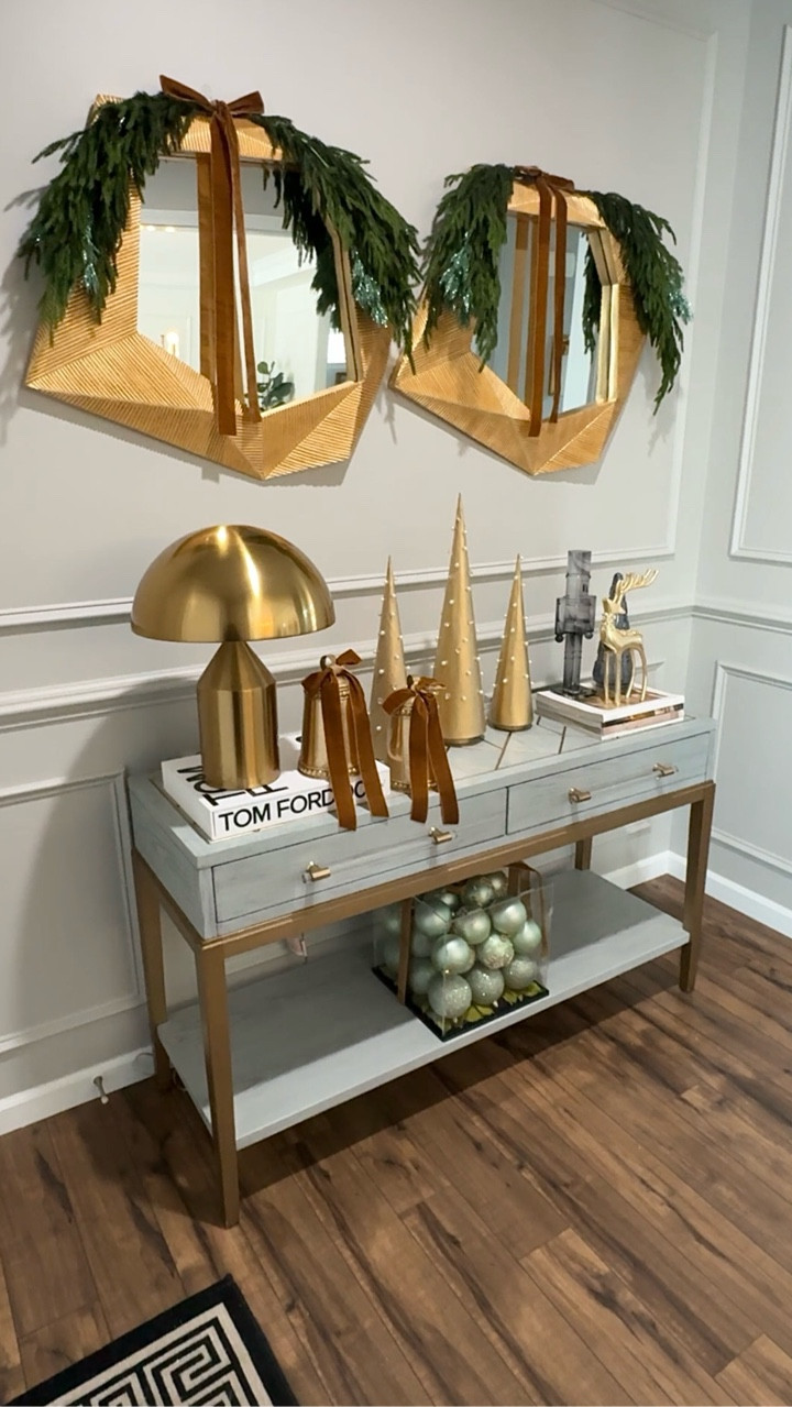 Christmas entryway styling 2025.

This is how I styled my entryway table for Christmas. Simple yet elegant. The Christmas trees was a diy (check previous video). Love the overall look. Shop below 

Entryway decor Christmas entryway Christmas decorations 

#LTKHome #LTKHoliday #LTKSaleAlert