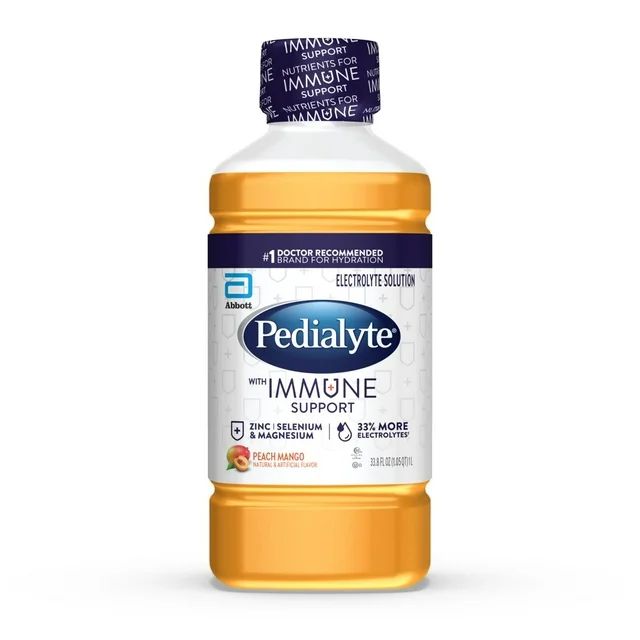 Pedialyte with Immune Support, Peach Mango, Electrolyte Hydration Drink, 1 Liter - Walmart.com | Walmart (US)