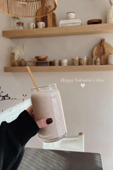 Happy Valentine’s Day 💕 I love these glasses for my morning smoothies and these biodegradable straws, too! Linking my kitchen shelves and all the decor here as well 🤍

#LTKhome #LTKFind