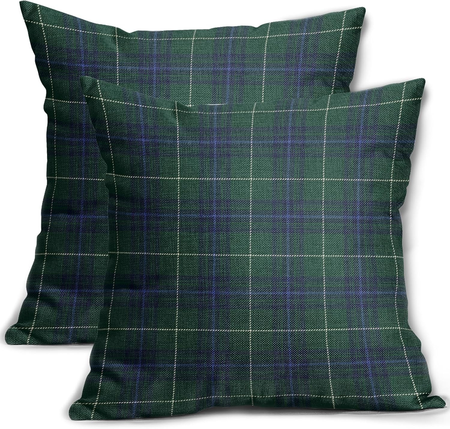 Christmas Plaid Pillow Covers 20x20 Set of 2 Blue Forest Green Buffalo Checkered Xmas Holiday Winter Decorative Outdoor Pillowcases Rustic Farmhouse Throw Cushion Case Decor for Couch Sofa Bed | Amazon (US)