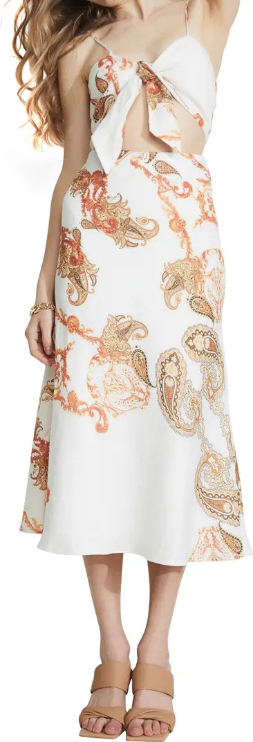 Bardot Paisley Cutout Linen Dress | Nordstrom | Nordstrom