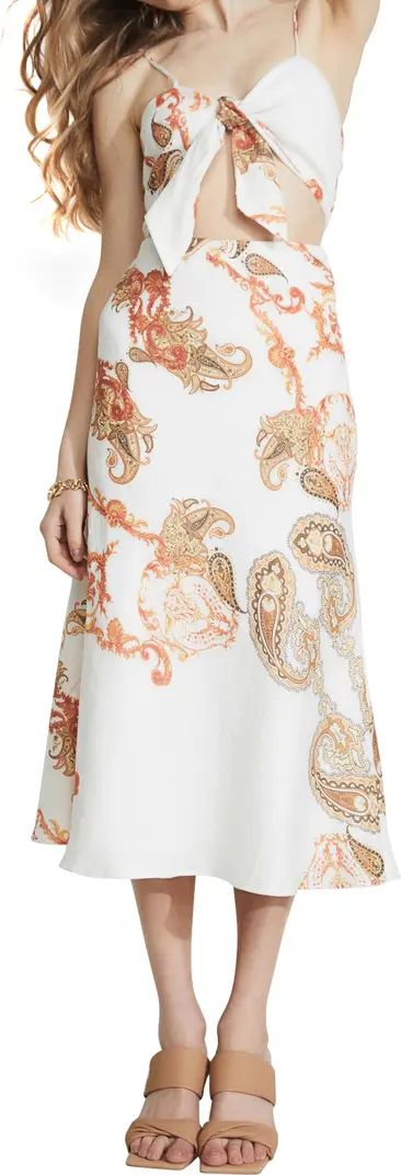 Bardot Paisley Cutout Linen Dress | Nordstrom | Nordstrom