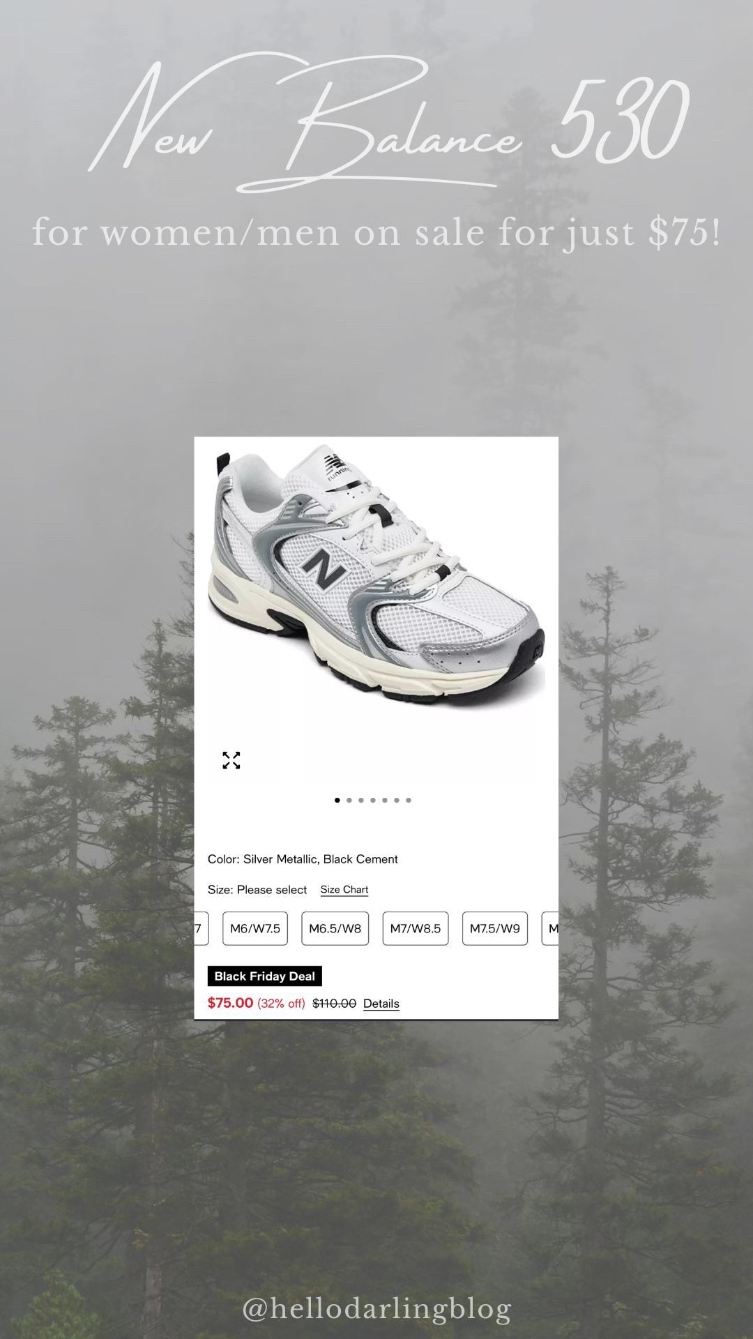 New Balance 530 Sneakers – on sale for $75
Linked: women’s sizes, men’s sizes, silver metallic, black cement, bestselling colors, plus similar NB styles. Great everyday neutral sneaker for errands, walking, travel, mom style + dad style.
Keywords: New Balance 530, NB 530 sneakers, sneaker sale, neutral sneaker outfit, LTK Black Friday deals.

#LTKCyberWeek #LTKHoliday #LTKFindsUnder100