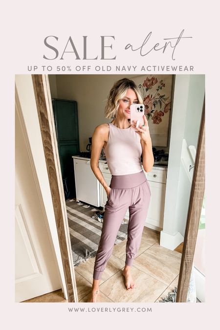 Up to 50% off Old Navy activewear! Loverly Grey is wearing an XS in the joggers and tank! 

#LTKsalealert #LTKstyletip #LTKfit