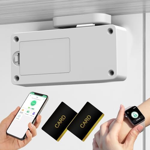 Hidden Cabinet Lock, Smart NFC RFID Electronic DIY Child Safety Baby Proofing Lock for Cabinet Drawer Locker Cupboard Closets - White | Amazon (US)