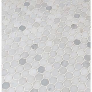 MSI Greecian White Mini 1 in. Hexagon 11.61 in. x 11.81 in. x 10 mm Polished Marble Mosaic Tile (... | The Home Depot