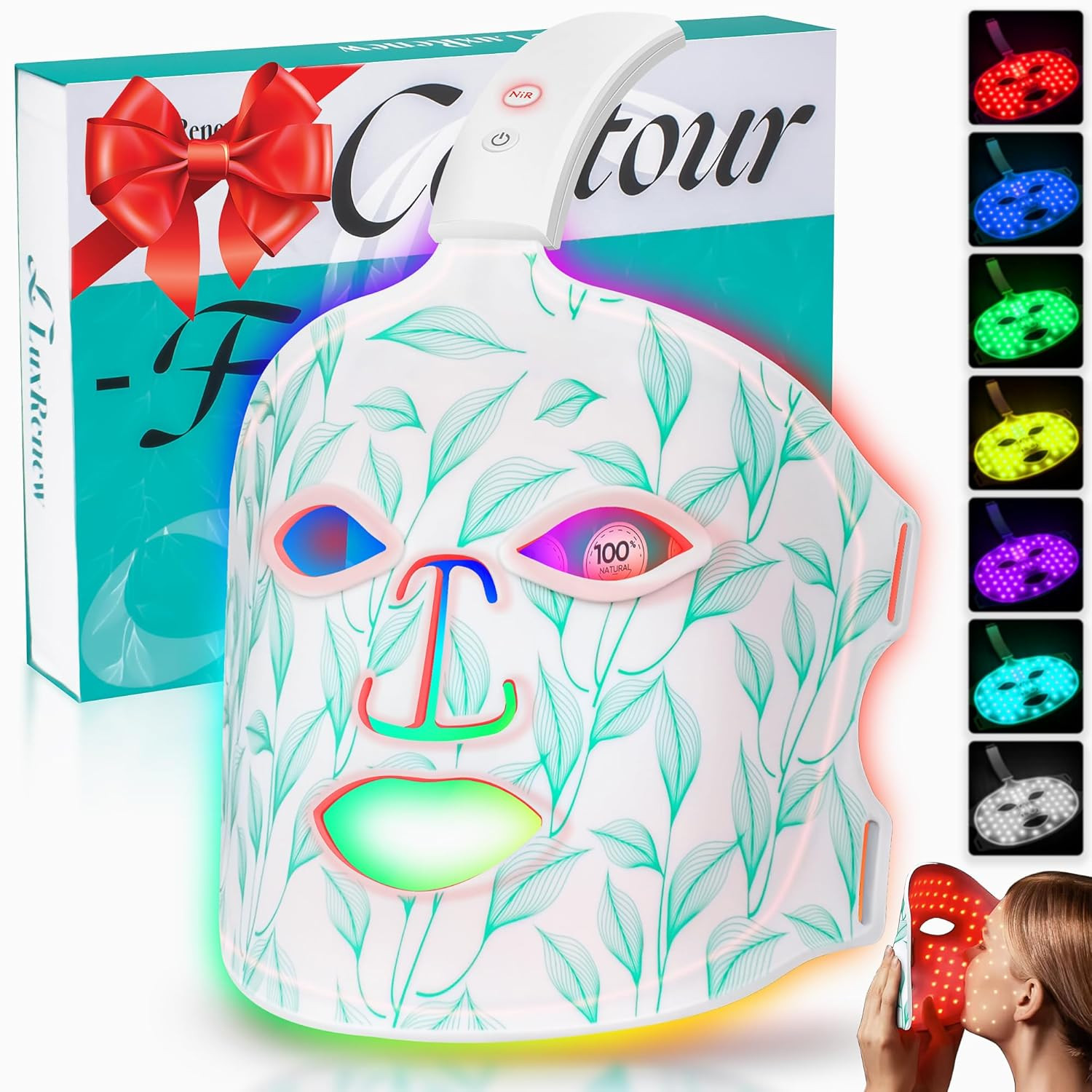 Red Light Therapy Mask for Omnilux, Led Contour Face Mask Light Therapy, 7+1 Color Near-infrared ... | Amazon (US)