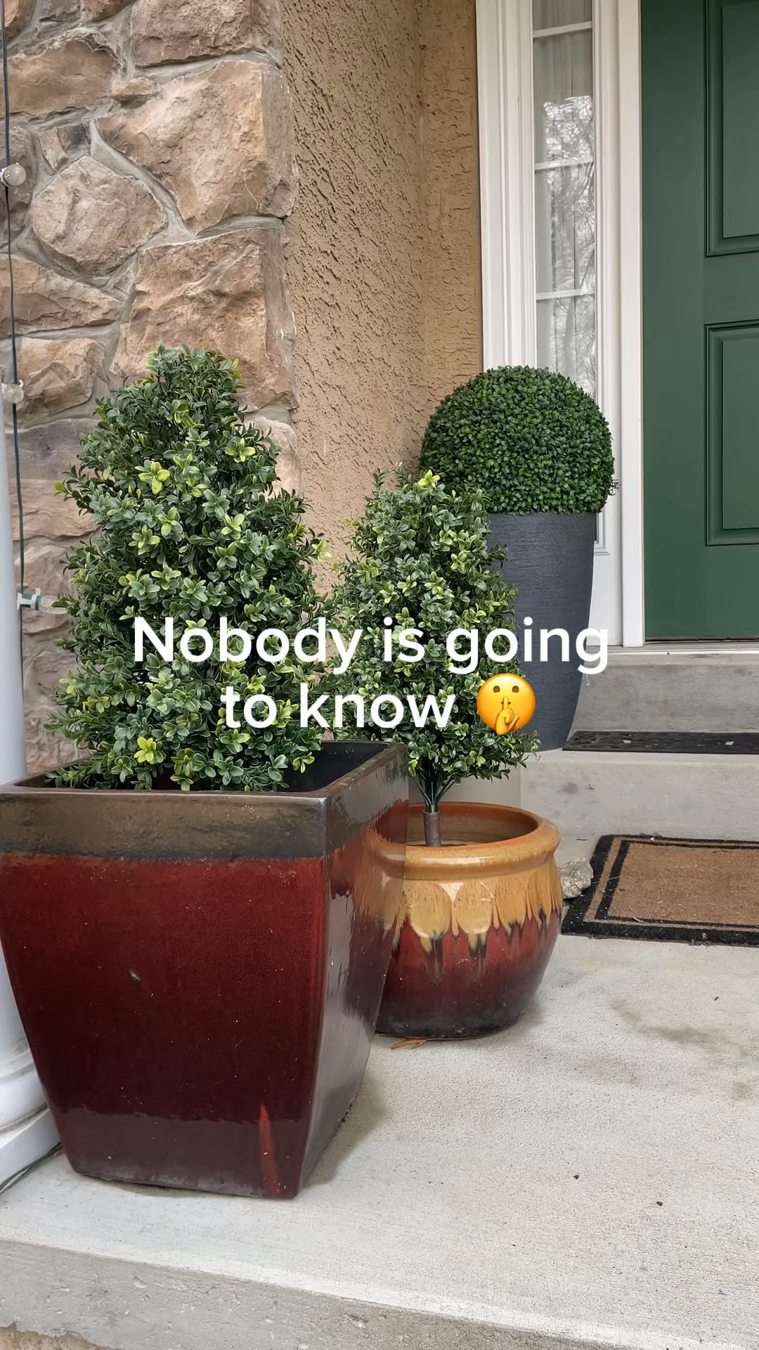 These faux boxwood topiaries are the perfect way to bring life to your front porch. No trimming or watering! 😉

#LTKSeasonal #LTKHome #LTKSaleAlert