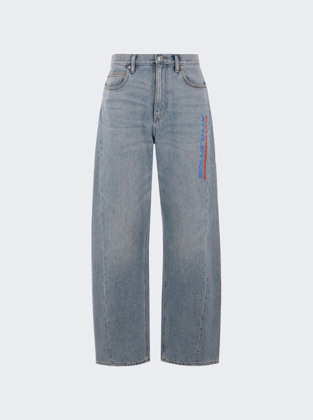 Mesh Back Balloon Jean With Logo Blue  | The Webster | The Webster
