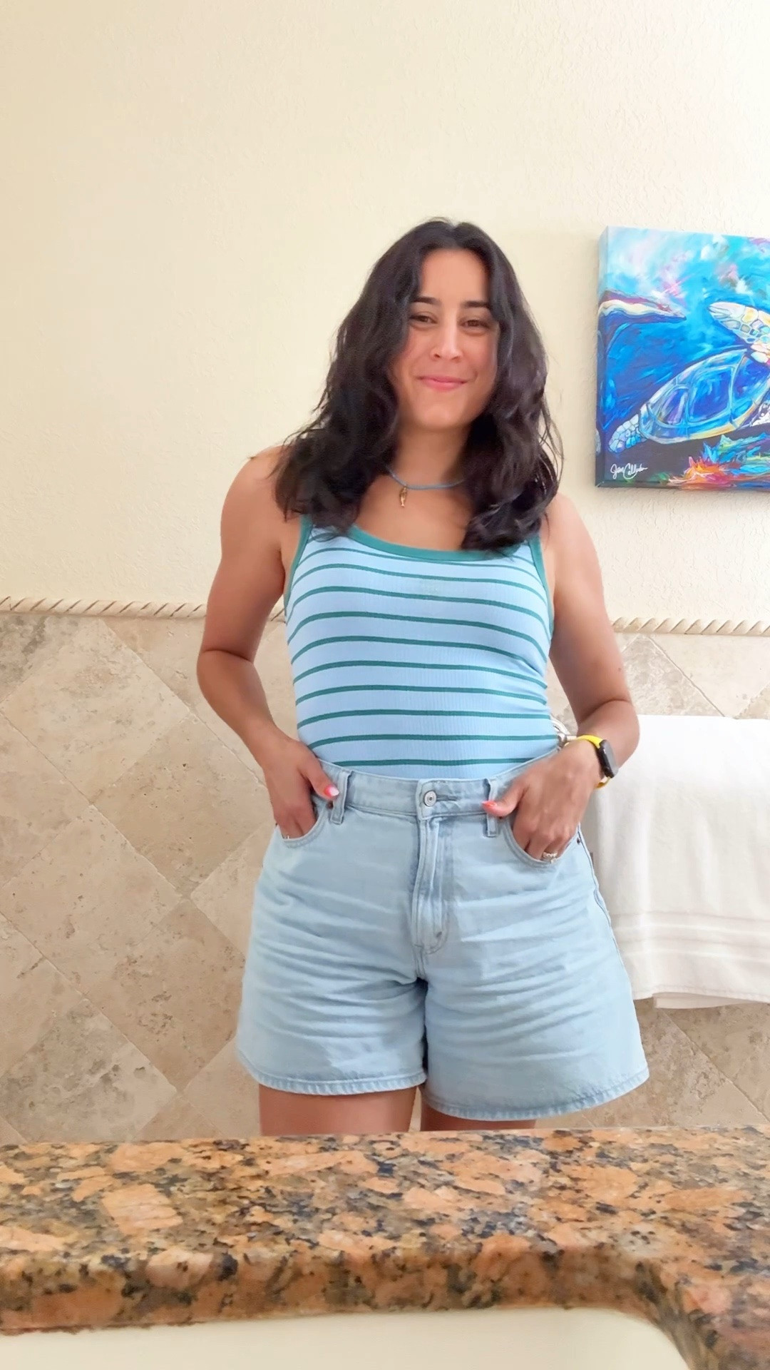 From pajamas to exploring the Florida Keys in a flash ⚡️ 

And apparently in similar colors 🤷🏻‍♀️ Wanted to coordinate with my boys and I’d selected outfits for them with these colors. 

Tank top I wore is top tier 👌🏽 It’s a ribbed, stretchy material and feels so great. I love the colors and the fun stripe design. There’s a lot of color options (and solid colors too). 

My shorts are from @abercrombie. They are curve love size 28 and fit like a dream. I was able to run around with my boys and still look cute whittle doing it 😉 

All in all this casual summer outfit is a 10/10 in my book 📖 

Save for summer outfit inspo, find more like this in my Summer Style collection, and follow me for more ✨

summer look • summer outfit • casual outfit • jean shorts • Relaxed Jean shorts • comfortable Jean shorts •
Comfy Jean shorts • light wash denim • light wash jeans • summer tank top • striped tank top • summer vacation outfit

#LTKootd #LTKgrwm #LTKTravel