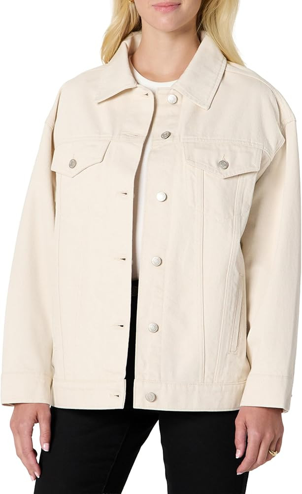 Amazon Essentials Women's Rigid Denim Oversized-Fit Trucker Jacket | Amazon (US)