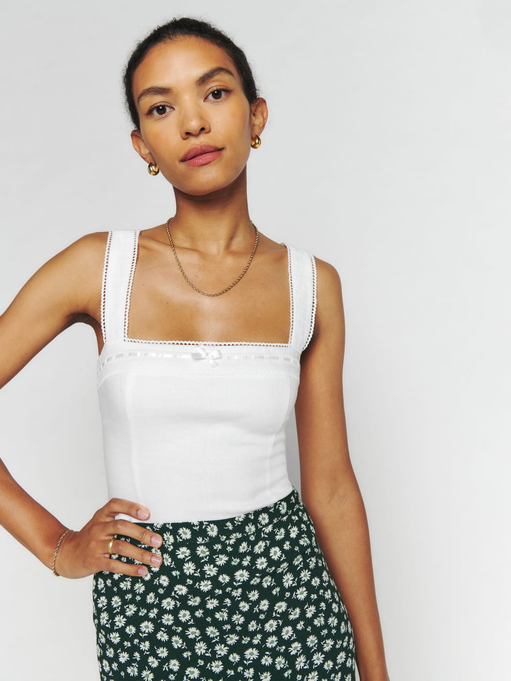 Eloise Linen Top | Reformation (Global)