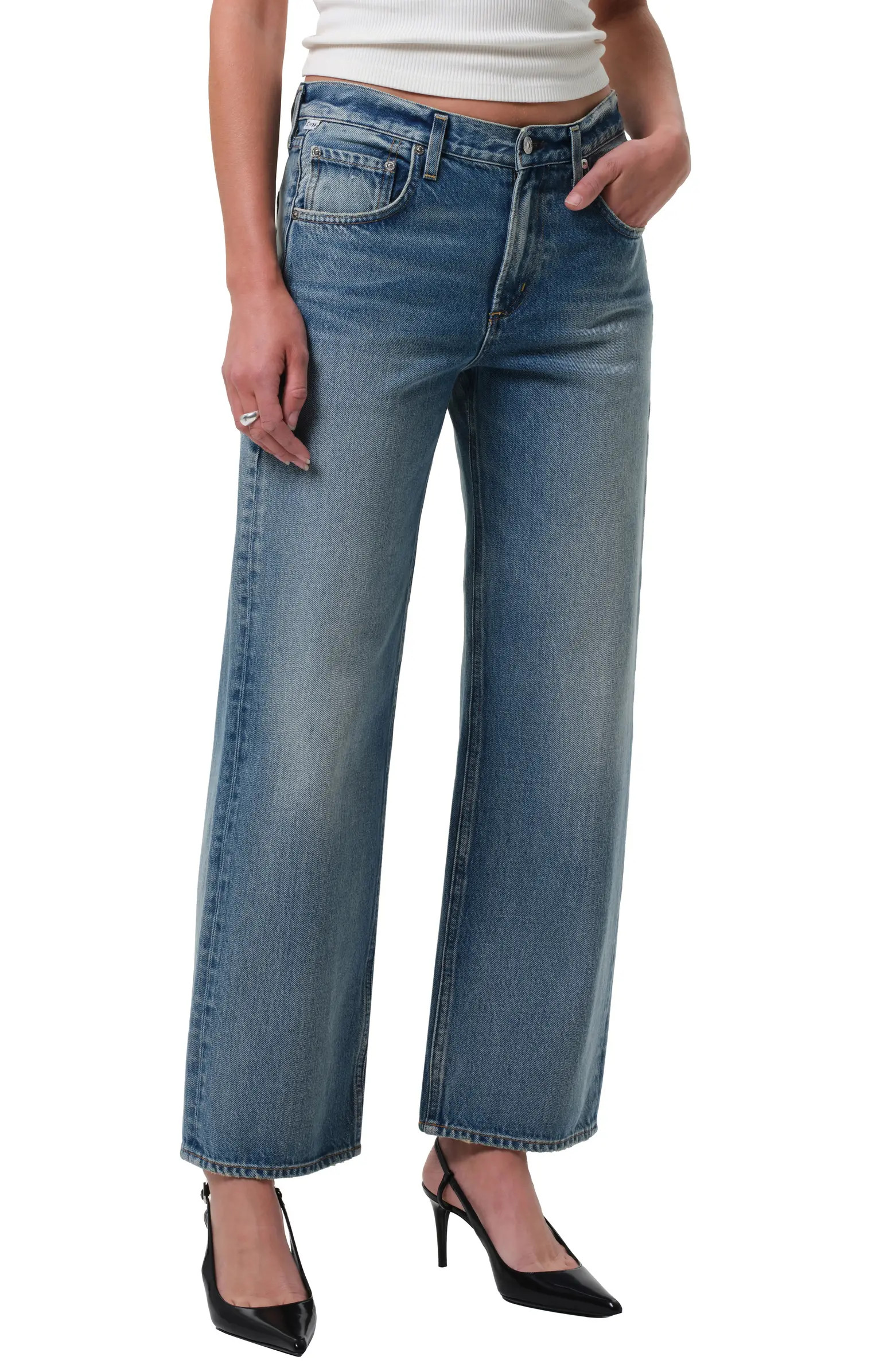 Lindz Low Rise Easy Straight Leg Jeans | Nordstrom