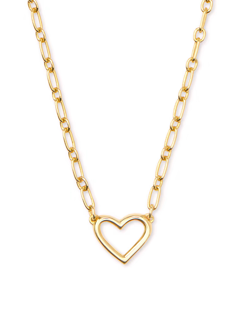 Angie Open Heart Pendant Necklace in 18k Yellow Gold Vermeil | Kendra Scott