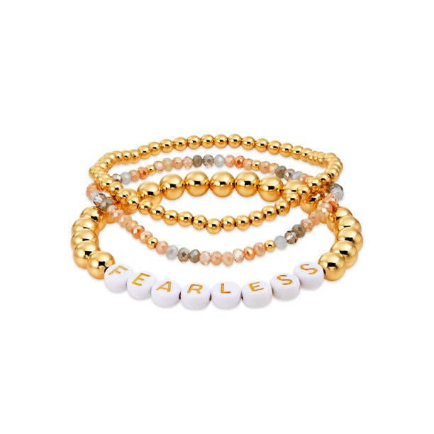Scoop 14K Gold Plated Multi-Color "Fearless" Bead Bracelet, 3-Piece Set | Walmart (US)