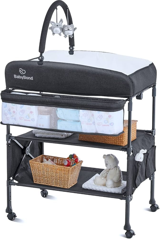 BabyBond Portable Baby Changing Table, Foldable Diaper Changing Table Dresser Waterproof Height A... | Amazon (US)
