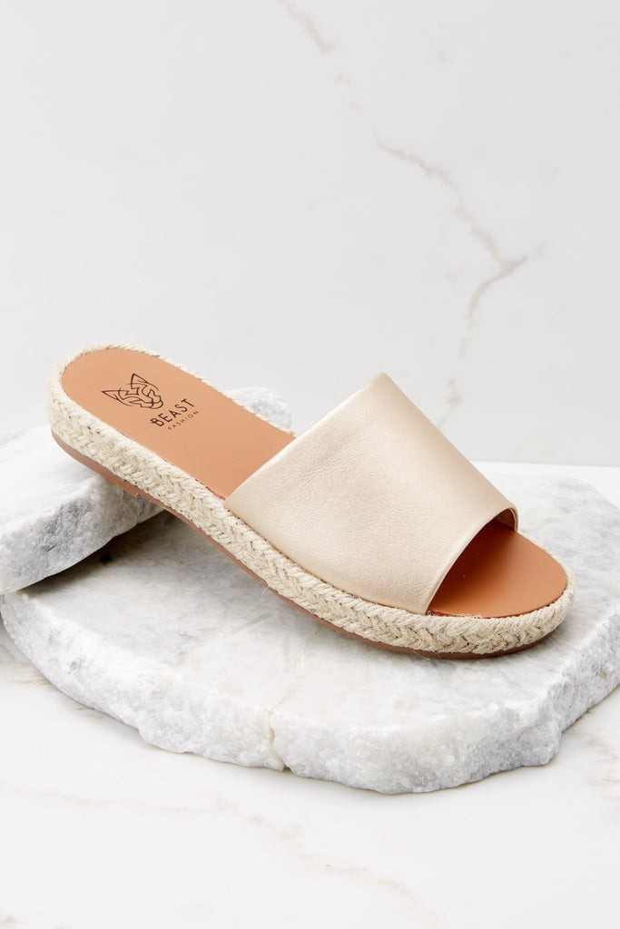 Walk The Talk Gold Sandals | Red Dress 