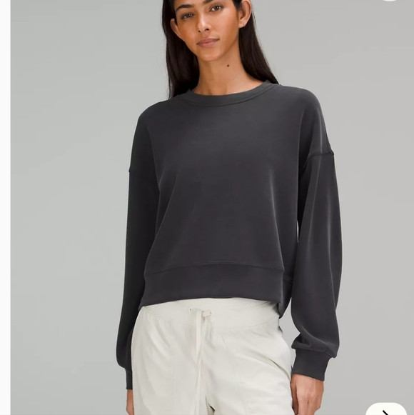 Lululemon Softstreme Perfectly Oversized Cropped Crew Black | Poshmark