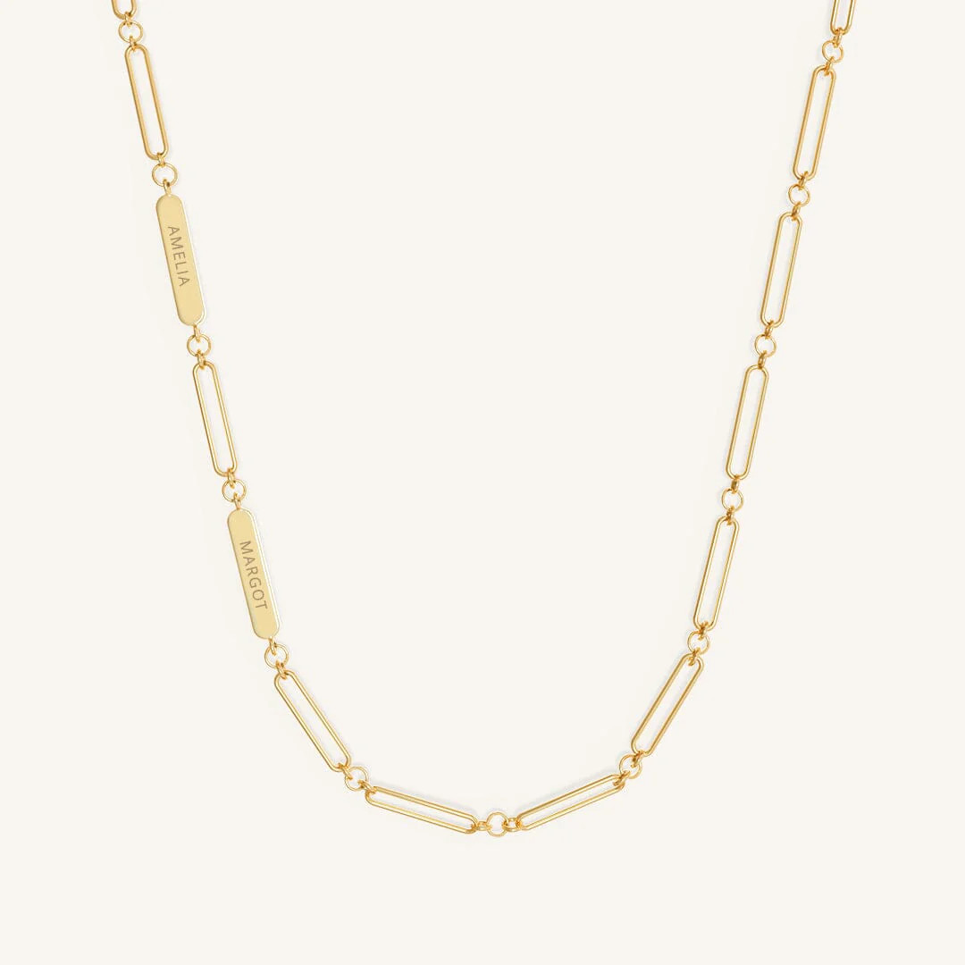 Etch Engravable Chain Necklace 2 Panels | Francesca Jewellery