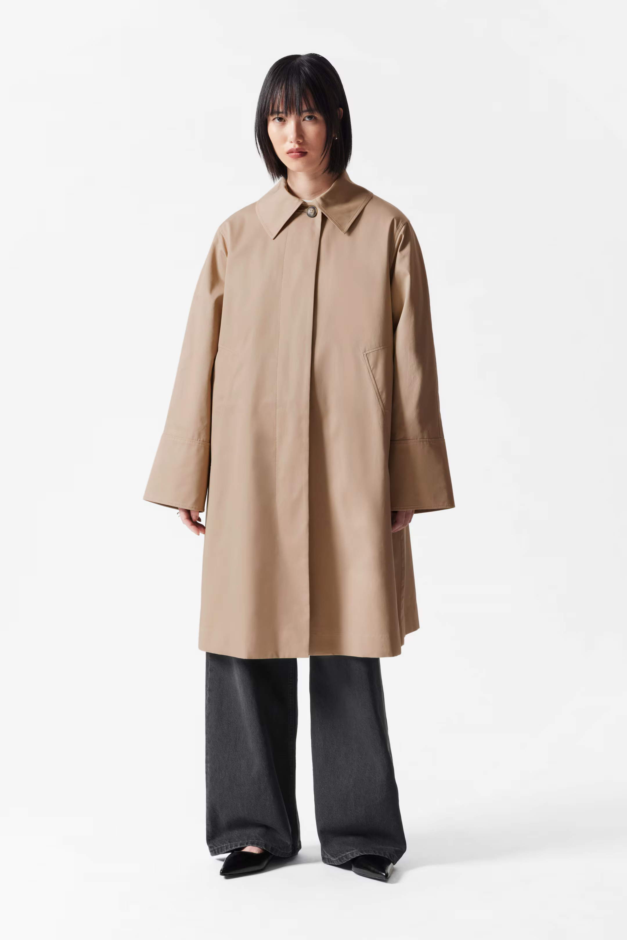 Collared Car Coat - Beige - Ladies | H&M GB | H&M (UK, MY, IN, SG, PH, TW, HK)