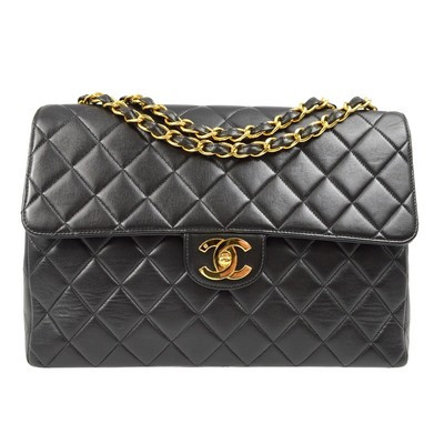Chanel Black Lambskin Jumbo Classic Flap Shoulder Bag 190983  | eBay | eBay UK