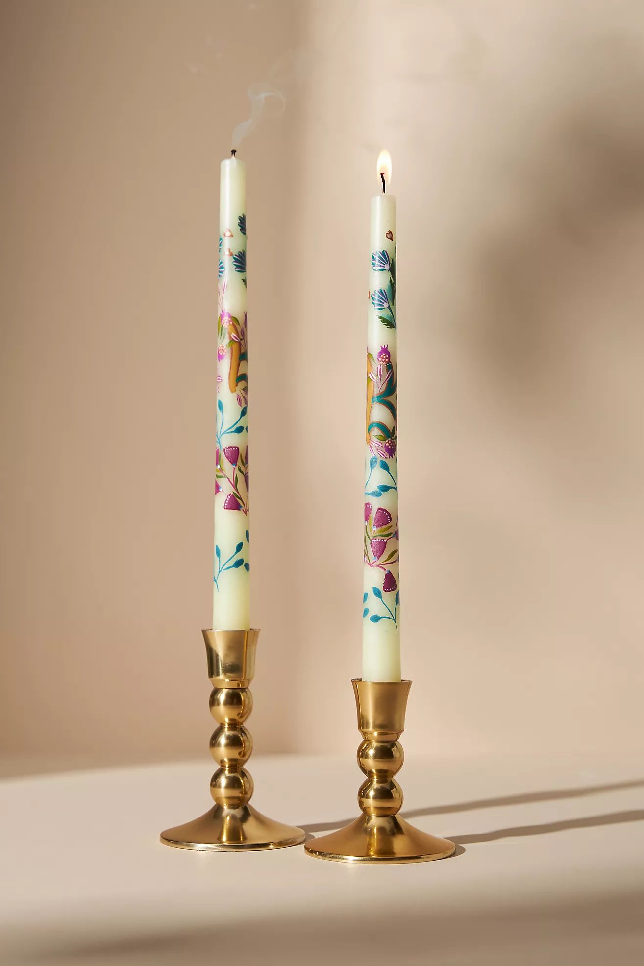 Venetian Handpainted Garden Taper Candles, Set of 2 | Anthropologie (US)