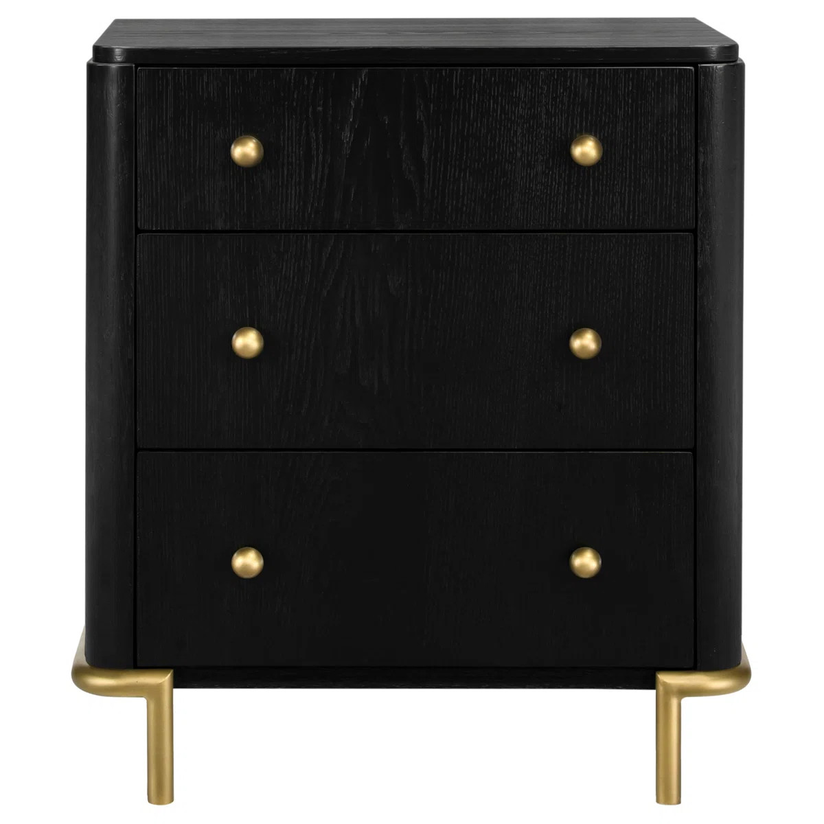 Maxine 3-drawer Nightstand Black | Wayfair North America